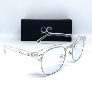 Half Tide Transparent Silver- Blue Light Glasses